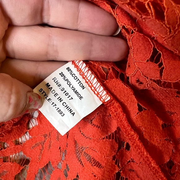 Solitaire Anthropologie Cutout Lace Long-Sleeve Buttondown Shirt - Picture 3 of 5